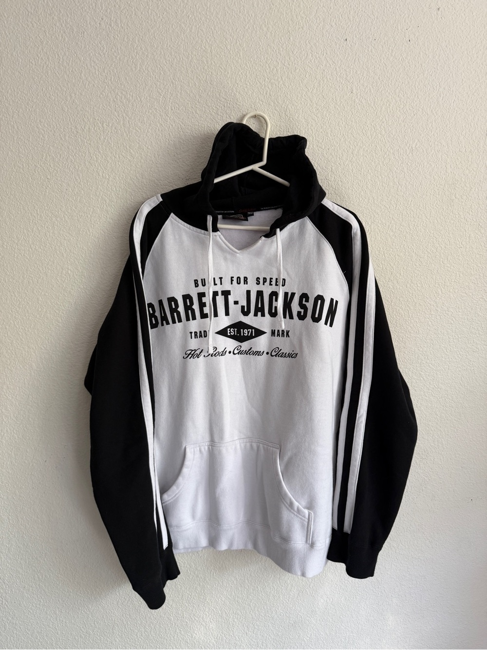Men's Barrett Jackson Black & White Pullover Hoodie size 2XL